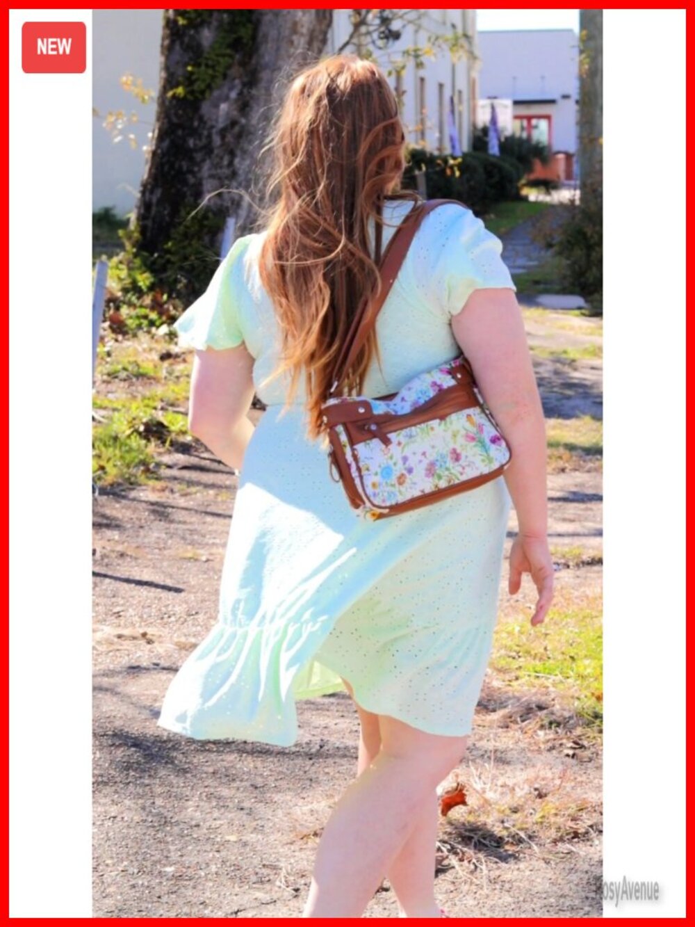 Plus Size Eyelet Midi Dress V-Neck A-Line Casual Summer - Picture 6 of 6